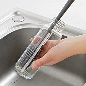 NOBILEA NOBILEA 2 Pcs Oil Dispenser Vinegar Glass Oil BottleGlass Body with Stopper Cap with Silicone Long Handle Flexible Bottle Cleaner BrushPack of 3 - Image 4