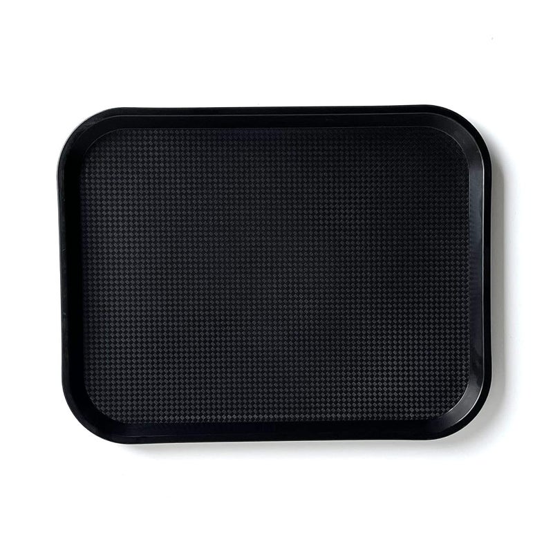 LUXURIA 4X18 Plastic CafeteriaFast Food Tray Platter Serving Tray for Breakfast ColdDrink Restaurant Hotel Bar Pub Kitchen Party Rectangular Black - Image 5