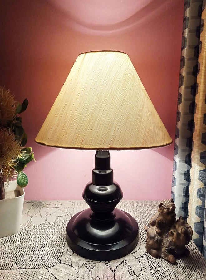 DIKANSHA مصباح طاولة ديكانشا ذو غطاء مخروطي (غطاء أبيض مائل للبيج) - Image 1