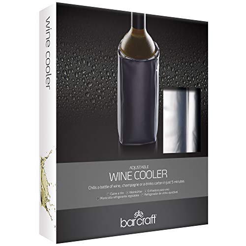 Barcraft BAR CRAFT Barcraft Insulated Single Bottle Wine Cooler Cuff - Silver Finish - Image 2