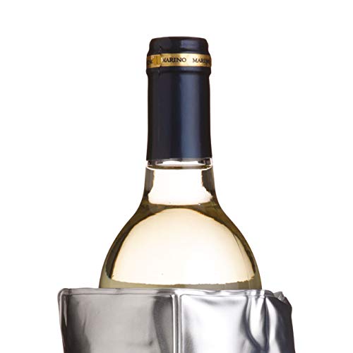 Barcraft BAR CRAFT Barcraft Insulated Single Bottle Wine Cooler Cuff - Silver Finish - Image 4