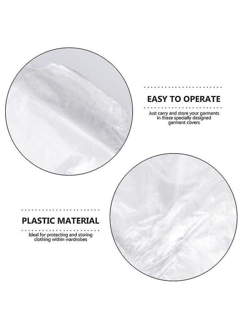 Generic Pack of 10 Hanging Disposable plastic Suit Bags Garment Bag, Transparent Suit Bag ,Clothing Dust Cover, Gown and Dress Dustproof Wateproof Storage Bag 60×160 Garment Bag for Storage Clothes Cover  (Tr  - Image 4