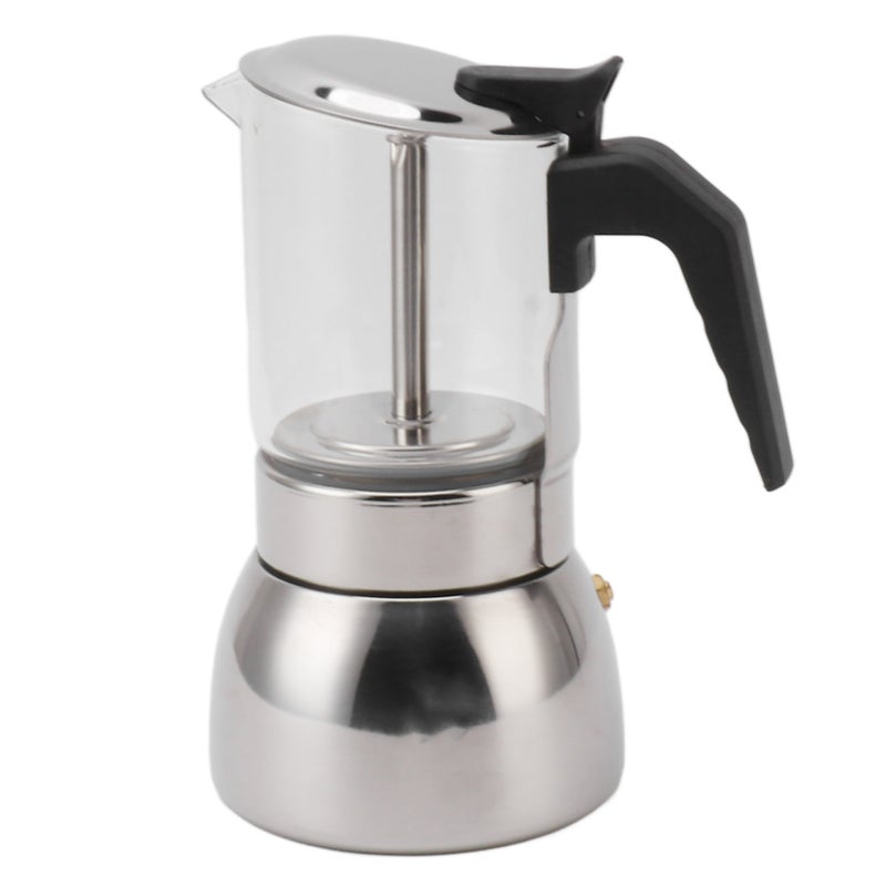 Coffee Maker Double Valve Stainless Steel High Temperature Resistant Multi Functional Portable for Home Coffee Shop 300ML - Image 1