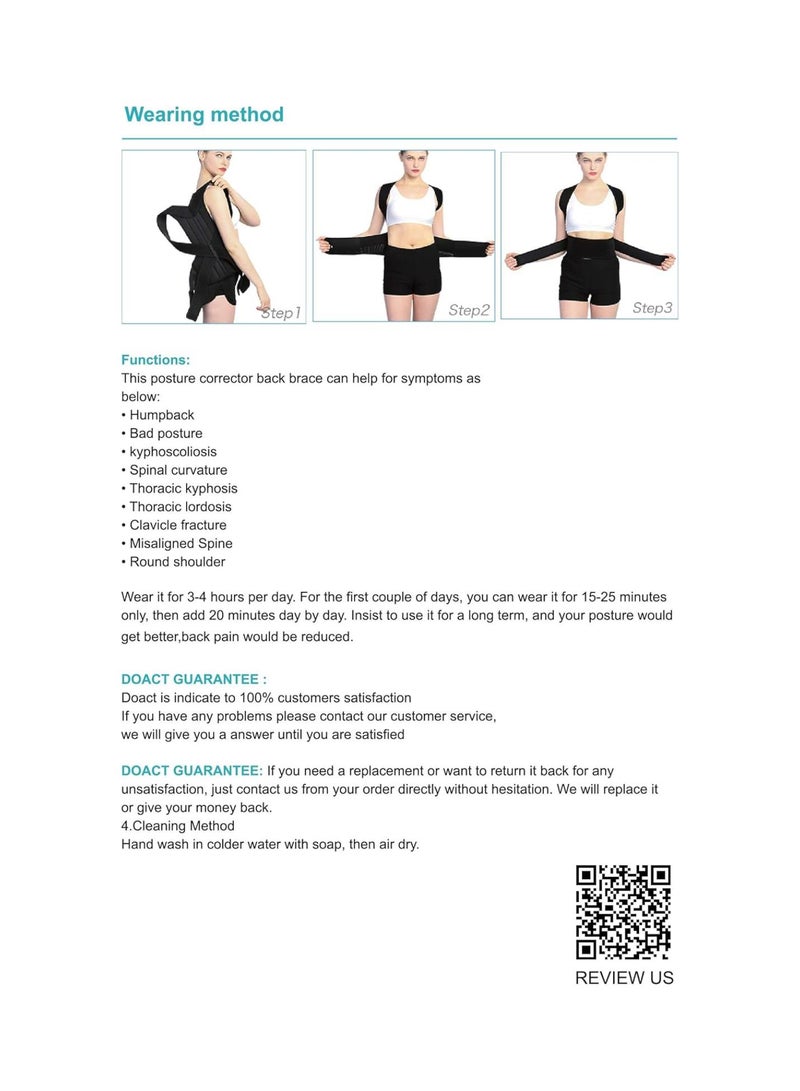 Back Posture, Shoulder Support Straightener Posture Corrector Belt Back Support Brace Improve Bad Posture for Shoulder Back Waist,L  - Image 4
