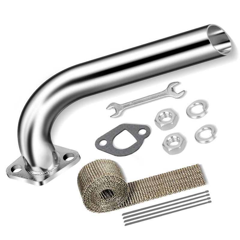 أنبوب العادم FVRITO لرأس CT200u Coleman BT200X CT200UEX KT196 دراجة نارية صغيرة كارت بيدراتور 212cc 224cc 196cc 65HP GX160 GX200 محرك مستنسخ باجا ووريور MB200 قطع غيار الأداء فضي