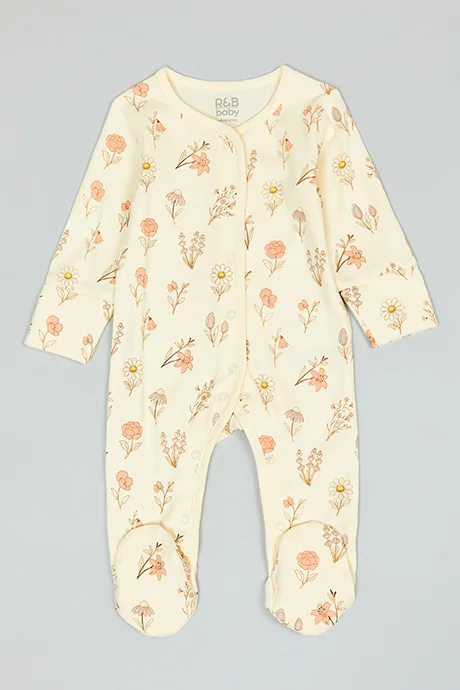 أر أند بي 3 Pack Printed Footed Sleepsuits