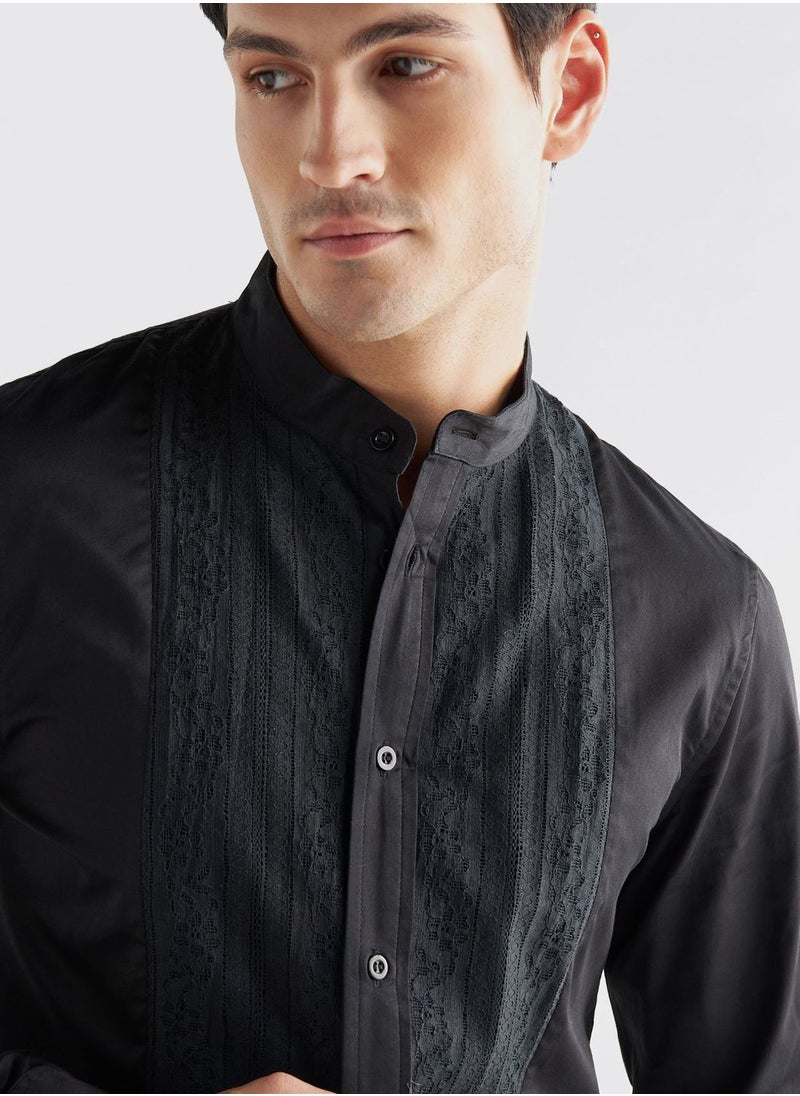 FAV Lace Detail Regular Fit Shirt  - Image 3