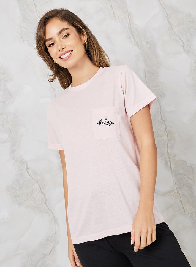 Styli Relax Embroidered Pocket Tee & Pyjama Set  - Image 2