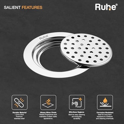 Ruhe® Multi Ring Flat Cut Floor Drainer/Jali | Premium Grade Stainless Steel Multi Ring Flat Cut Floor Drainer/Jali Set of 6 (5 Inches) - Image 5
