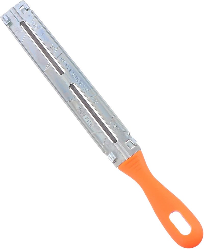 VICASKY Chainsaw Sharpener Kit with Wood File and Plastic Handle Guide, Manual Chainsaw Chain Sharpening Tool for Outdoor Power Tools, Portable and Sturdy Accessory Set - Image 1