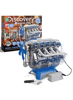 Discovery Kids Discovery Mindblown Model Engine Building Kit Diy 4Cylinder Combustion Engine Working Pistons Fan Valves Belts Led Lights Stem Mechanic Engineering Construction Experiment Set Kids & Adults Gift  - Image 1