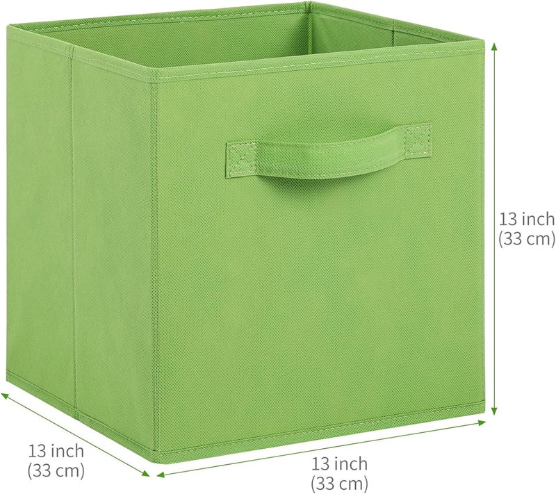 Stero 13x13x13 Inch Fabric Storage Bins 6 Pack Fun Colored Durable Storage Cubes with Handles Foldable Cube Baskets for Home, Kids Room, Closet and Toys Organization Orange-Multi Colors-1 - Image 2
