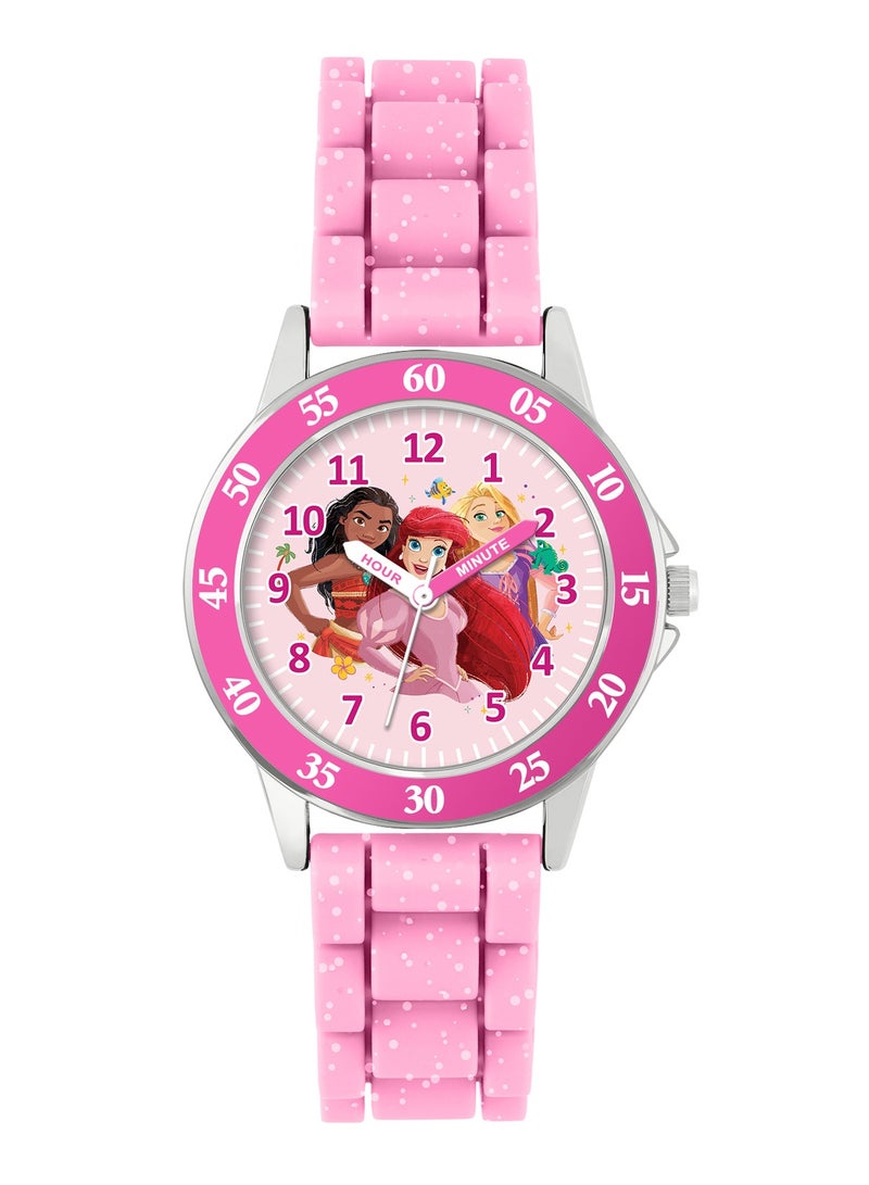 Disney Princess Pink Time Teacher Analogue Watch - PN4660 - Image 1