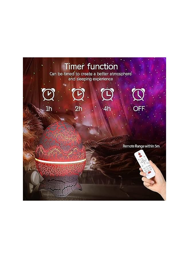 The Bros Galaxy Star Projector Dinosaur Egg Starry Light with Wireless Music Player, Night Light with White Noise, Nebula,Timer & Remote Control Best Gift & Decoration for Children's and Adults' Bedroom - Image 5