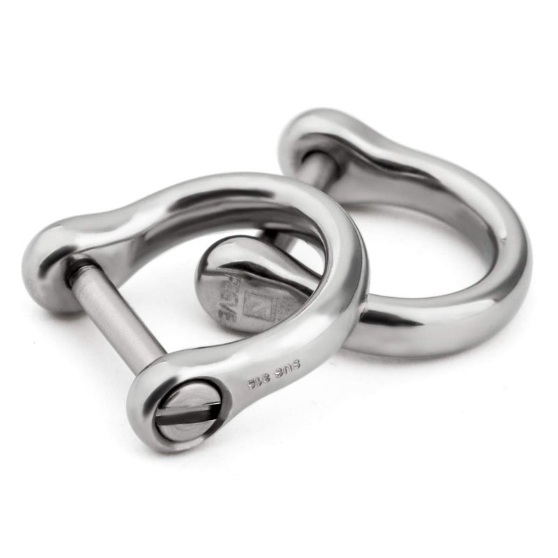 TISUR TISUR D Ring Keychain, Two Pieces Key Chain Rings, Heavy Duty Key Fob Ring D Ring Shackles, U Shape Key Ring for Car Keys/DIY/Leather Craft/Purse  - Image 1