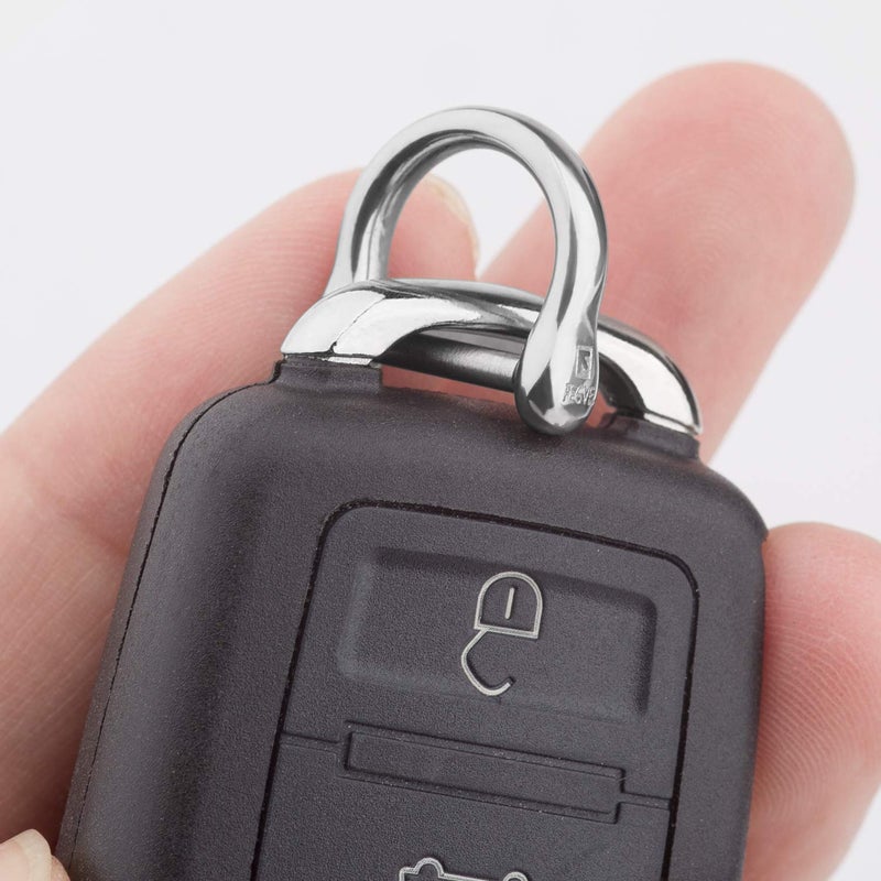 TISUR TISUR D Ring Keychain, Two Pieces Key Chain Rings, Heavy Duty Key Fob Ring D Ring Shackles, U Shape Key Ring for Car Keys/DIY/Leather Craft/Purse  - Image 4