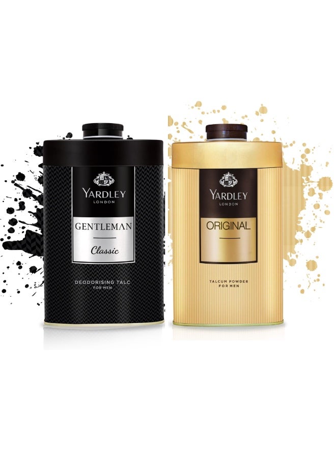 Yardley London Twin Talc Men- (2X250gm) Classic + Arthur – Premium Men's Grooming Essentials - Image 1