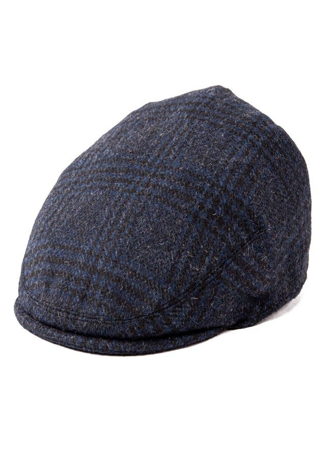 FEINION Men's Wool Tweed Newsboy Ivy Cap Gatsby Golf Flat Hat, Plaid Blue, 7 1/4 - Image 1