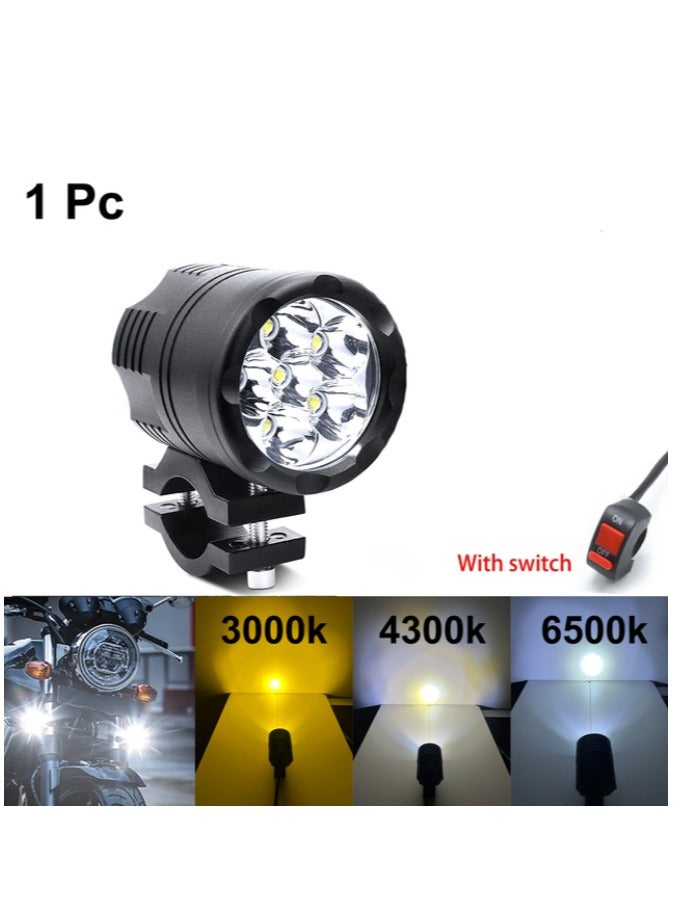 Loquat Motorcycle Spotlight LED Headlights Yellow White 3000k 6000K Auxiliary Faro LED Moto Assemblies Lamp 12V Driving Fog Light With on - Image 1
