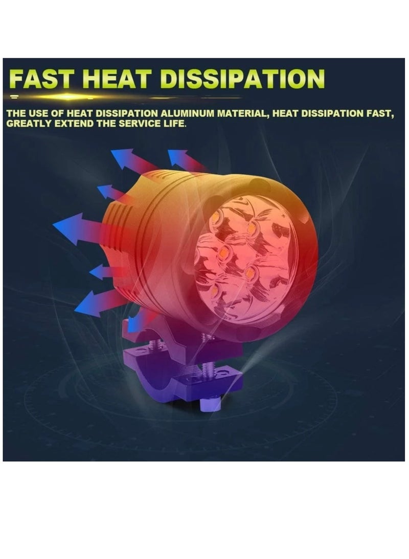 Loquat Motorcycle Spotlight LED Headlights Yellow White 3000k 6000K Auxiliary Faro LED Moto Assemblies Lamp 12V Driving Fog Light With on - Image 4