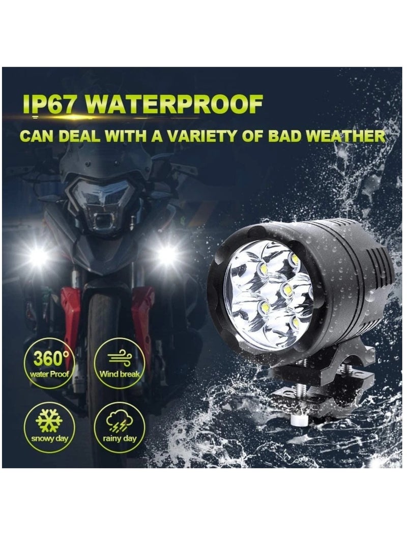 Loquat Motorcycle Spotlight LED Headlights Yellow White 3000k 6000K Auxiliary Faro LED Moto Assemblies Lamp 12V Driving Fog Light With on - Image 3