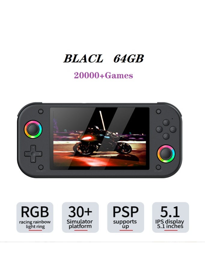 Ainawo M26 Portable Pocket Retro Handheld Video Game Console,64GB, 20,000+ Games, 30+ Emulators,  5.1 Inch IPS Colours RGB Screen, 1920*1080 Display Support LINUX High-Definition Game PSP Game - Image 1