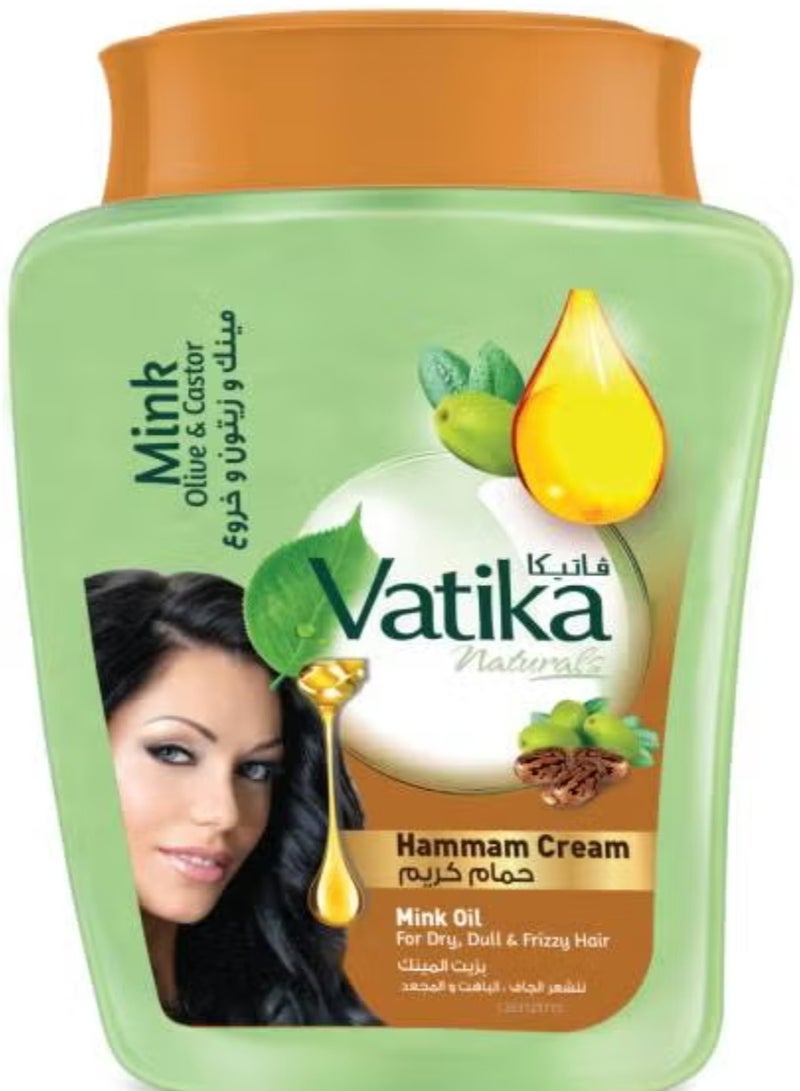 Vatika Naturals Hammam Cream Mink & Olive & Castor 450 GM