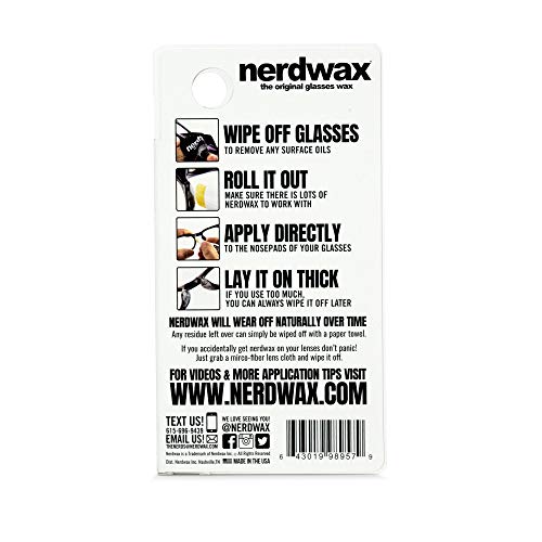 Nerdwax Glasses Wax - Single | Stop Sliding Glasses | Anti-Slip Eyewear Retainer | As Seen on Shark Tank - Image 2