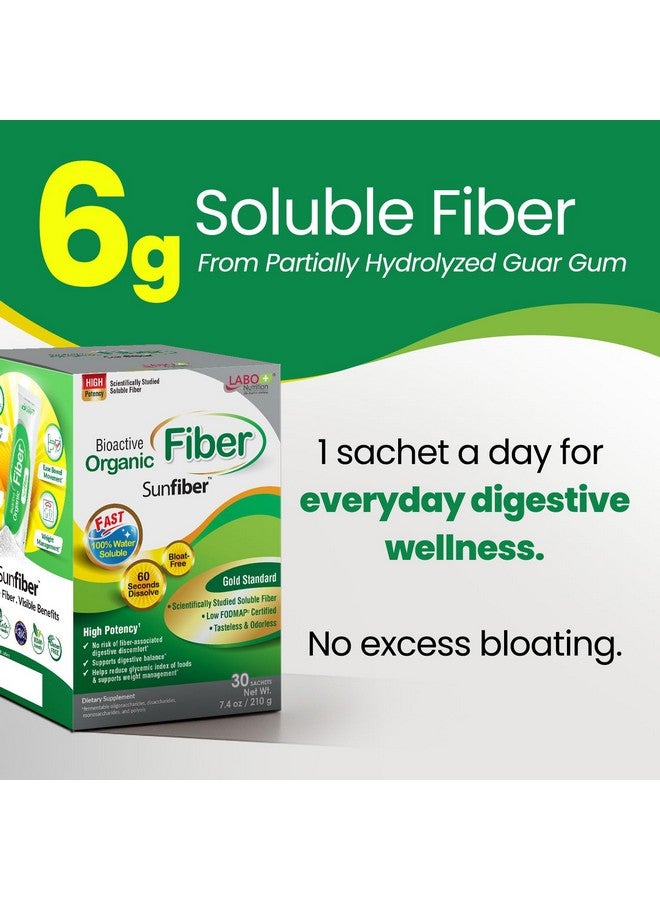 LABO Nutrition Bioactive Organic Fiber - Sunfiber PHGG Soluble Prebiotic Fiber for Digestive Regularity & Gut Health - Partially Hydrolyzed Guar Gum, Low FODMAP, Unflavored, Vegan, Non-GMO, 30 Sachets - Image 3