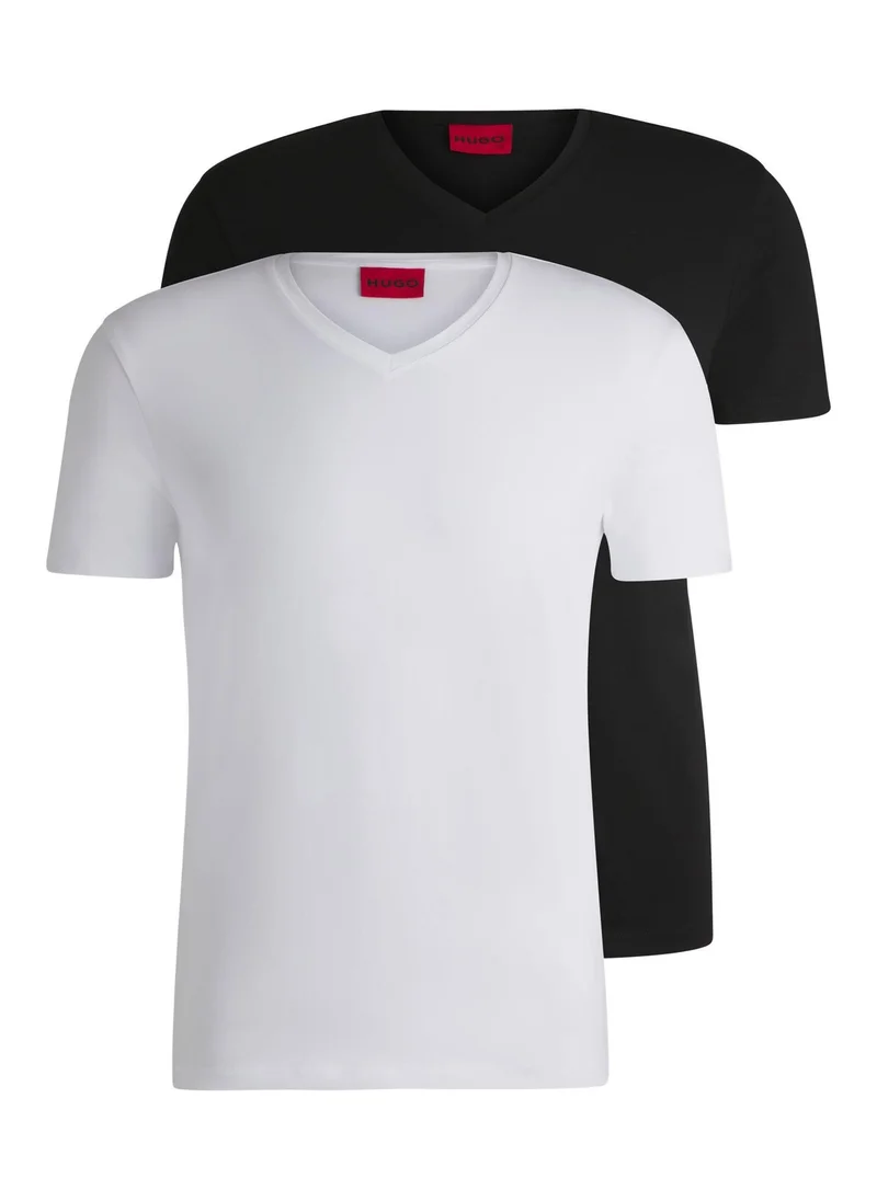 HUGO Two-pack of V-neck T-shirts in stretch cotton