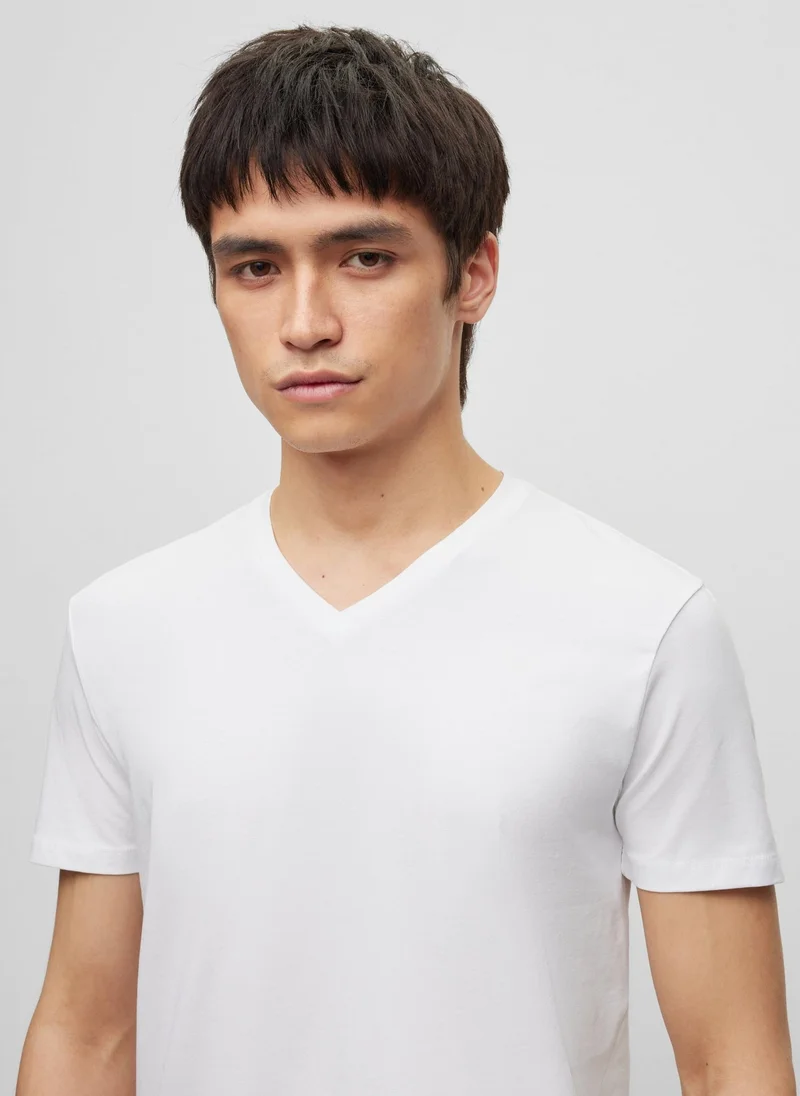 HUGO Patterned Two-pack of V-neck T-shirts in stretch cotton for Men | Best Price UAE