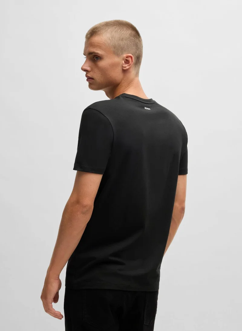 HUGO Patterned Two-pack of V-neck T-shirts in stretch cotton for Men | Best Price UAE