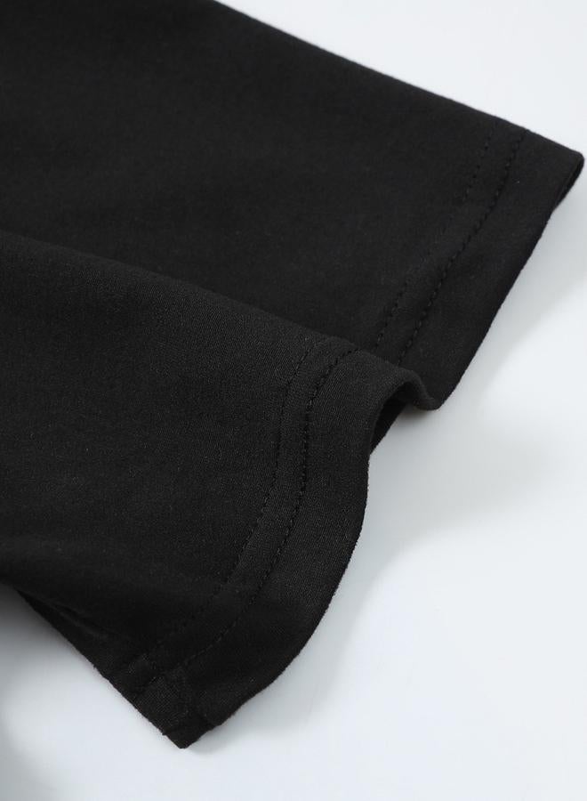 Take Two Black Solid Crew Neck Regular T-Shirt - Image 3