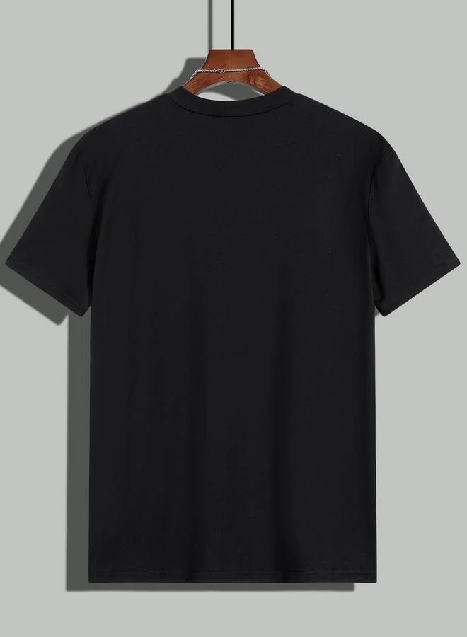 تايك تو Black Solid Crew Neck Regular T-Shirt