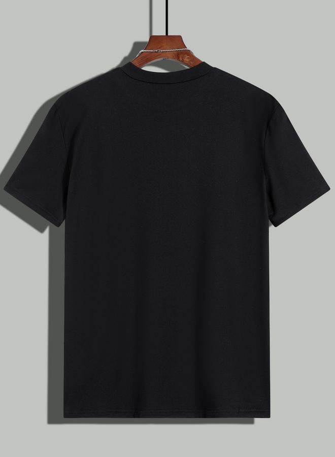 Take Two Black Solid Crew Neck Regular T-Shirt - Image 2