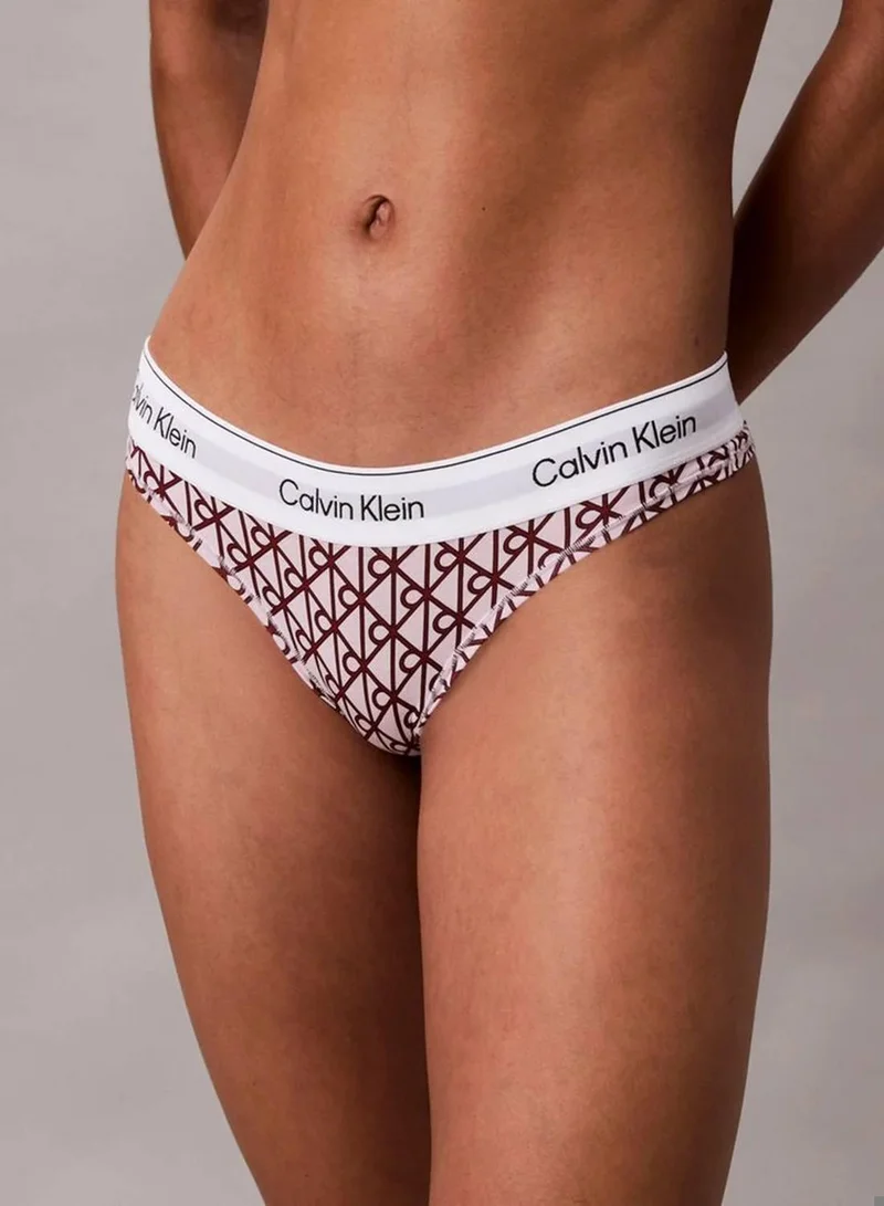 Calvin Klein BIJOU MODERN EMBLEM OUTLINE+SPRING Thong - Icon Cotton Modal for Women | Best Price UAE