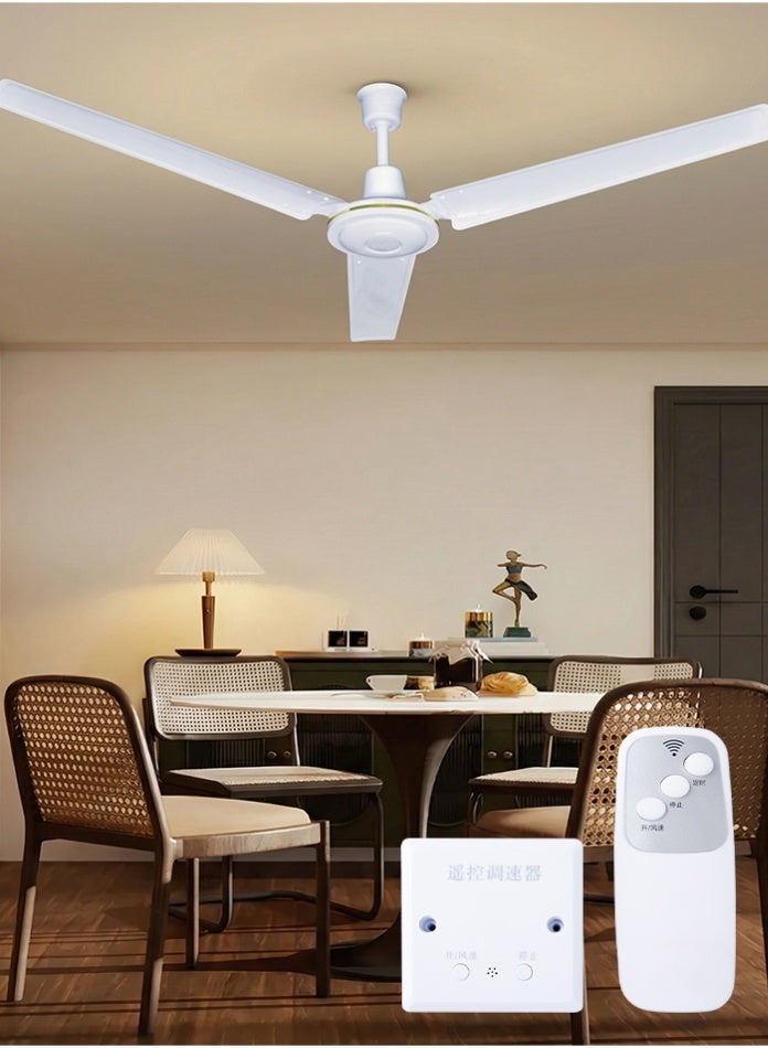 MODI 56 Inch Ceiling Fan with Remote 5 Speed Control 60W Silent Motor High Airflow Energy Saving Metal Blades for Home Bedroom Living Room - Image 1