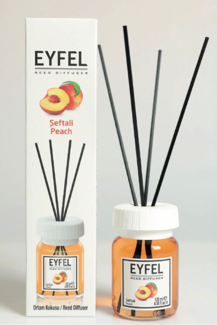 Eyfel Reed Diffuser, Peach Fragrance, 120 ml - Image 1