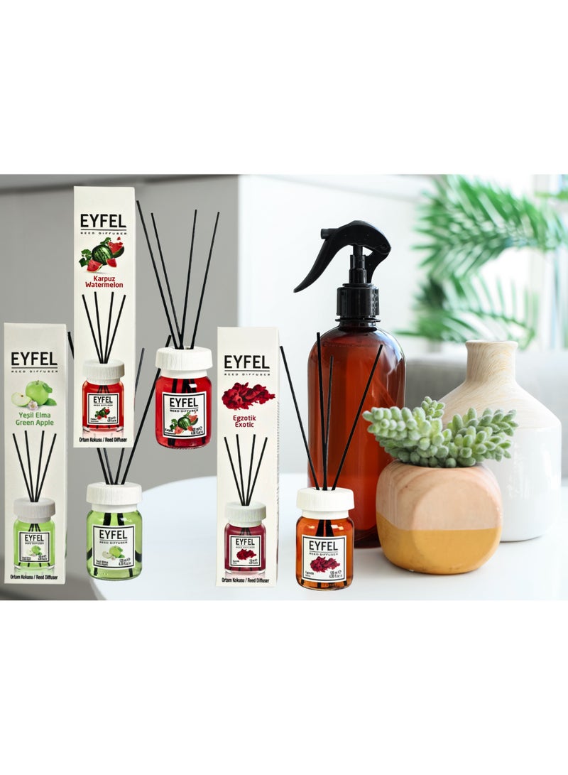 Eyfel Reed Diffuser, Peach Fragrance, 120 ml - Image 2
