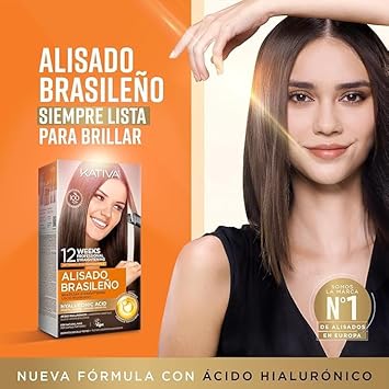 Kativa Brazilian Straightening Kit Professional Keratin Treatment at Home Up to 12 Weeks Lasting Formalin Free Easy to Apply - Image 2