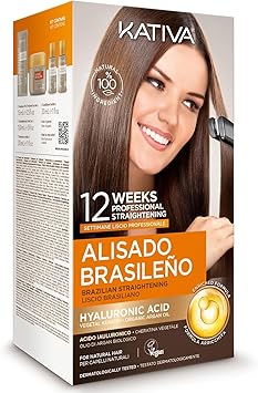 Kativa Brazilian Straightening Kit Professional Keratin Treatment at Home Up to 12 Weeks Lasting Formalin Free Easy to Apply - Image 1