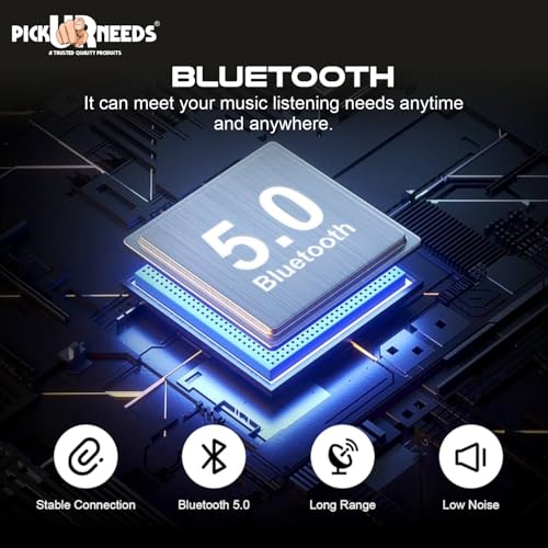 Pick Ur Needs Portable Bluetooth Speaker with High Bass – 5W Dynamic Thunder Sound, Cruiser Design, 1200mAh Rechargeable Battery, Wireless Audio for Outdoor & Indoor Use (Black) - Image 4