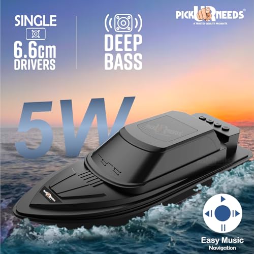 Pick Ur Needs Portable Bluetooth Speaker with High Bass – 5W Dynamic Thunder Sound, Cruiser Design, 1200mAh Rechargeable Battery, Wireless Audio for Outdoor & Indoor Use (Black) - Image 2