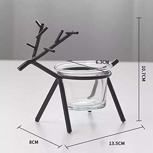 Quace Christmas Reindeer Candle Tealight Holders Pack of 2 (Black, Gold)…, Metal - Image 5