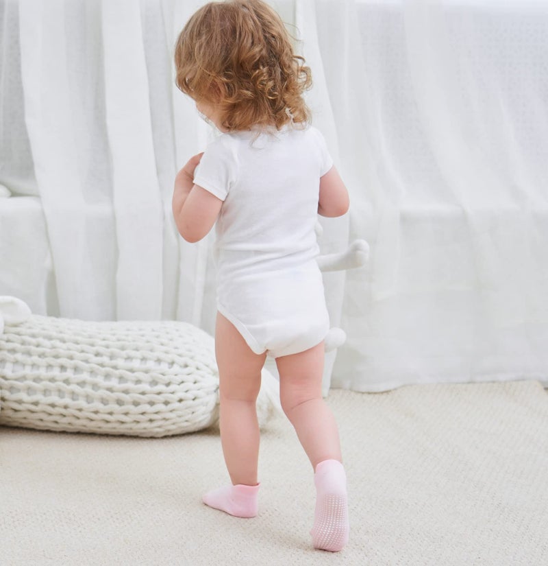 Zaples Baby Girls Non Slip Grip Ankle Socks with Anti Skid Soles for Infants Toddlers, Polychrome, Years 4-7 - Image 4