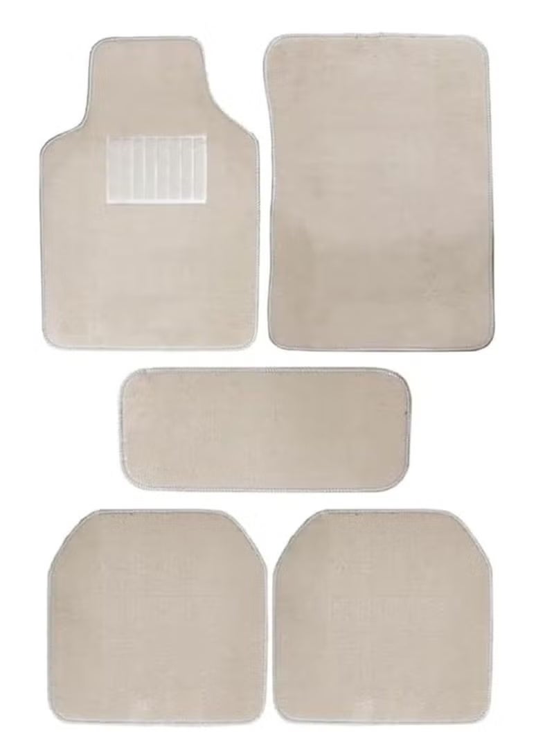 Classic Waterproof Car Floor Mats 5 Piece Set - Universal Fit for SUV and Sedan, Heavy Duty Non Slip Soft Auto Foot Mats, Easy to Clean Interior Protection Accessories for All Seasons (Beige) - Image 1