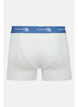 Nordland Men 3 Pieces Brand Logo Boxer Brief, Black/Blue/Grey  - Image 4
