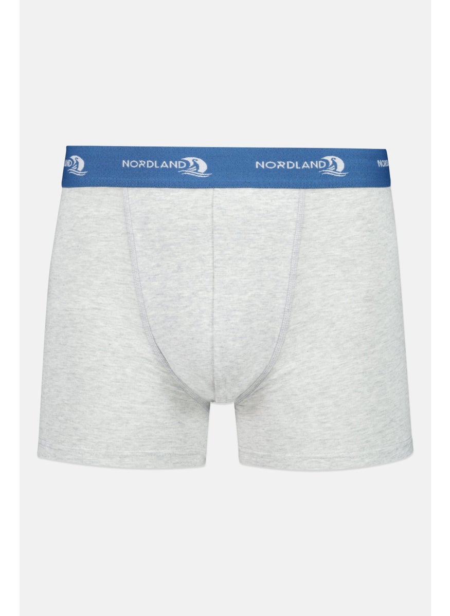 Nordland - Men 3 Pieces Brand Logo Boxer Brief, Black/Blue/Grey - Image 1