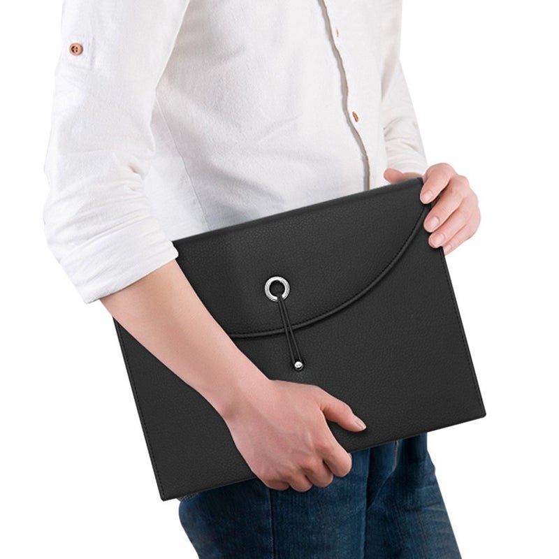 NKTM Filing Folders, Pocket Folders File Folders Letter Size Folders with Pockets Expanding File Folder Pocket Folder PU Leather 13 Pockets A4 Letter Size Document Organizer - Image 4