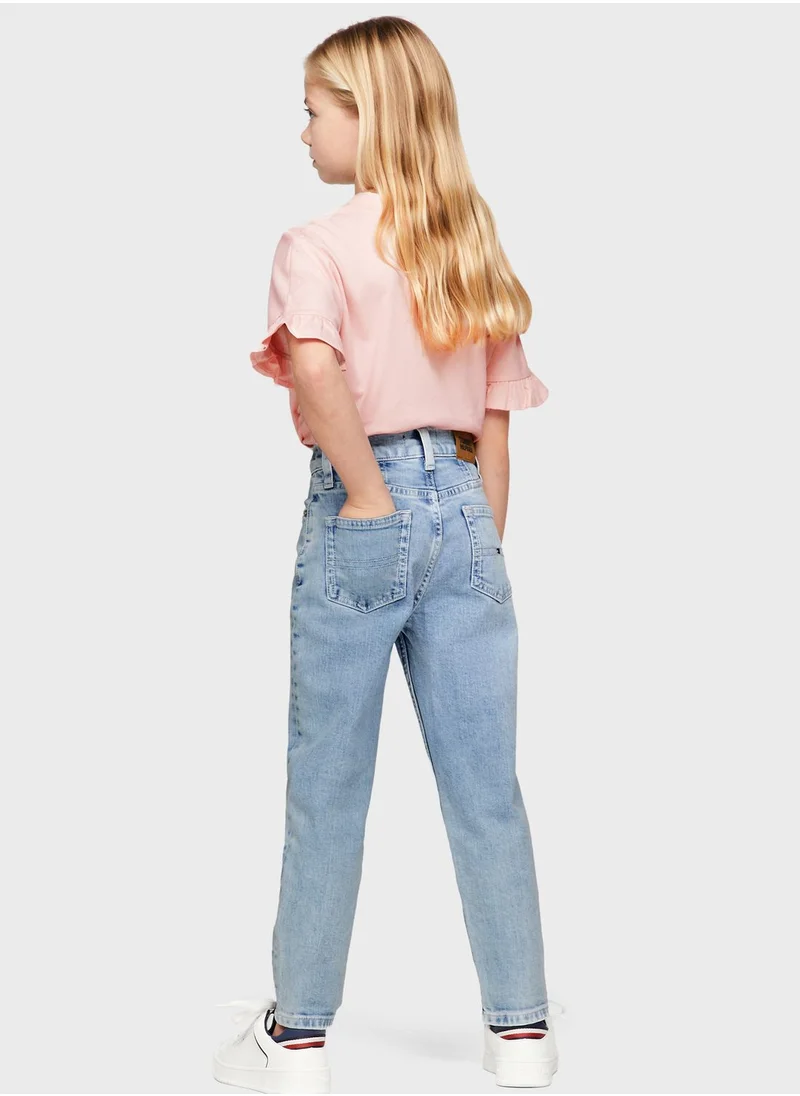 TOMMY HILFIGER Kids Light Wash Tapered Jeans